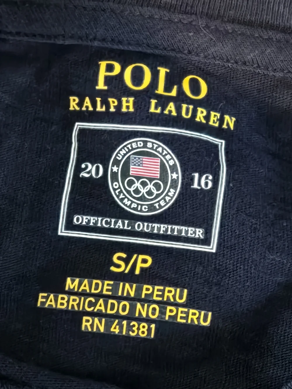 Polo Ralph Lauren Shirt Mens Medium Blue USA Olympic Team 2016 Patch Sleeve Sz S